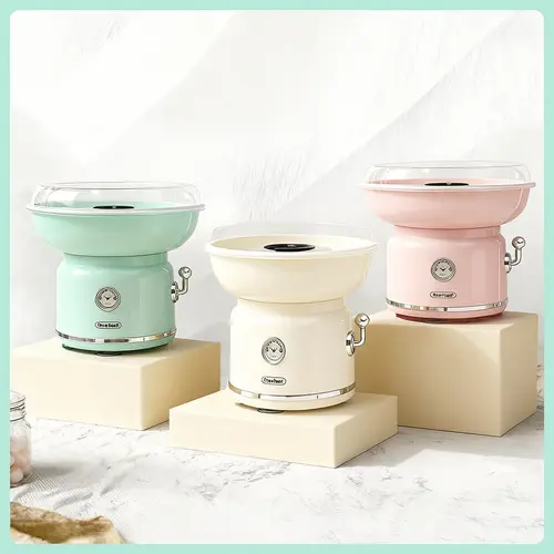 LIVEFULL Cotton Candy Machine - Home Kitchen Candy Floss Maker with 6 Flavors of Sugar Packs, 6 Sticks, Scoop, Quick & Easy Operation, US Type for Kids, Any Festive Gathering