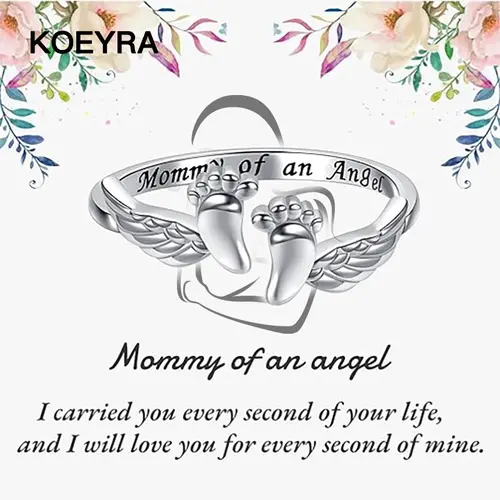 Adjustable Letter & Wing Design Cuff Ring, Fashionable Jewelry for Women, Elegant All-match Fashion Accessories for Daily Wear, Personalized Angel Ring, Engraved Ring