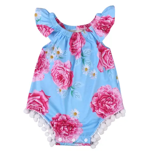 Ma&Baby Newborn Infant Baby Girls Sleeveless Romper Tassel Floral Jumpsuit Summer Outfits 0-24M