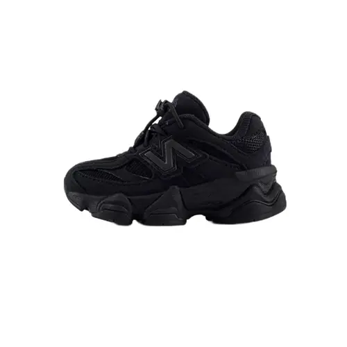 New Balance 9060 Triple Black Suede Black Toddler Shoes, Solid Color Kids' Sport Shoes, Trendy Walking Footwear for Little Kids, Solid Color Shoes