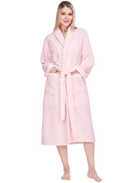 Women's Ribbed Fleece Robe