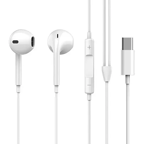 Wired Earphones, Portable In-Ear Wired Earbuds with Microphone and Volume Control, Universal Earphones for Type-C Devices and Android, In Ear Headphones, In Ear Design
