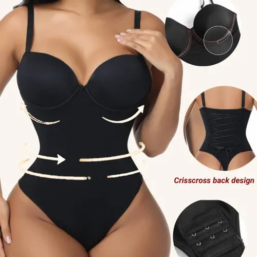Women's Comfortable Body Sculpting Compression Slim-Fitting Bodysuit, Faja Body Shaper, Adjustable Straps, Breathable Shapewear, Adjustable Shapewear Underwear, Backless Design, All-Season Wear, Summer