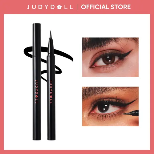 JUDYDOLL Ink Glider Longwear Liquid Eyeliner Cosmetic, Smooth Easy Glide, Intense Black Pigment, Waterproof, Smudge-Resistant, 24H Wear, Beginner-Friendly Makeup, Summer Essential,back to school