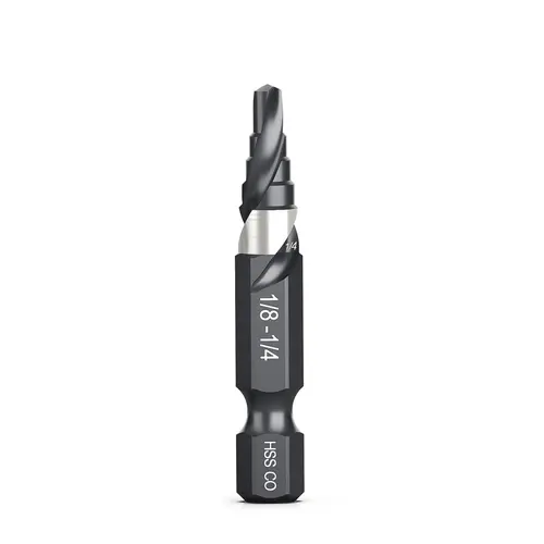 【BackToSchool】THINKWORK M35 Cobalt Spiral Flute Step Drill Bit, Single Size HSS Step Bit 1/4", Small Size EDC 1/4" Shank Step Bits for Metal, Carbon Steel, Stainless Steel, Wood, Plastic