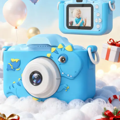 【2027 Upgrade】Kids Selfie Portable Digital Camera - High Definition Camera with Cute Silicone Case, Rechargeable Battery, Photo and Video Features, 5 Brain Games, Perfect Birthday/Holiday Gift for Boys & Girls 3-12