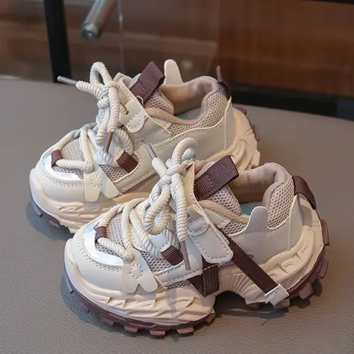 Fashionable Thick Sole Baby Walking Shoes, Trendy Infant Sneakers with Wide Straps, Versatile Sports Dad Shoes, Kids Shoes, Walking Shoes Babies