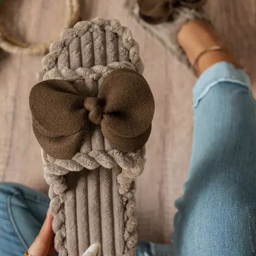 Women's Casual Fuzzy House Slippers, Warm Home Shoes, Anti-Slip Rubber Sole, Plain Pattern, Indoor Home Use, Fall & Winter New Arrival, Warm Indoor Footwear, Non Slip Slippers