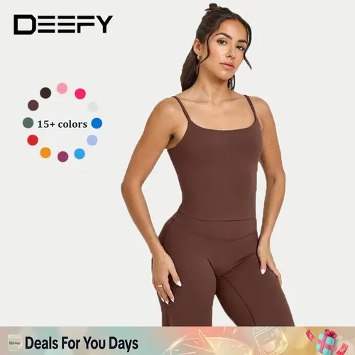 DEEFY SOFTMOTION STRAPPY MID VEST Workout Tops Yoga Tank Sports Women Fitness Activewear Gym Stylish Outdoor Gymwear Halter Tank Design Comfort Support