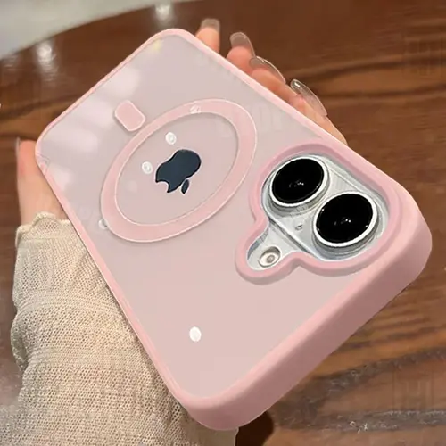 Ultra-thin New Senior Pink Magsafe MagneticPhone Case for iPhone17 16 15 14 13 12 11 Pro Max 16 Plus & Samsung Galaxy S26 Ultra S25 Plus S24 S23 FE S22 Matte Frame Clear Antiskid Hard Cover.Protection Protective Protector Cellphone