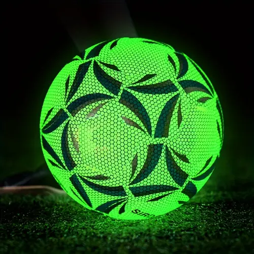 Glow-In-The-Dark Fluorescent Soccer Ball Size 5, Durable PU Material, Ideal for Outdoor Training & Home Use, Night Glow Football, Light Up Soccer Ball, Soccer Equipment