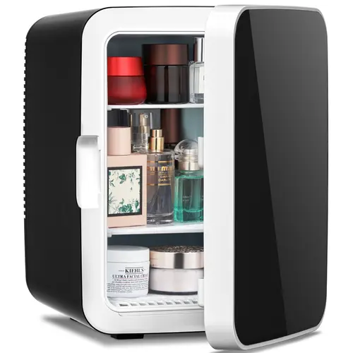 Antarctic Star Mini Fridge 6L/8 Can Portable Cooler,Personal Compact Refrigerator for Skin Care, Food,Drinks or Cosmetics, AC/DC for Bedroom, Car, Office,Black