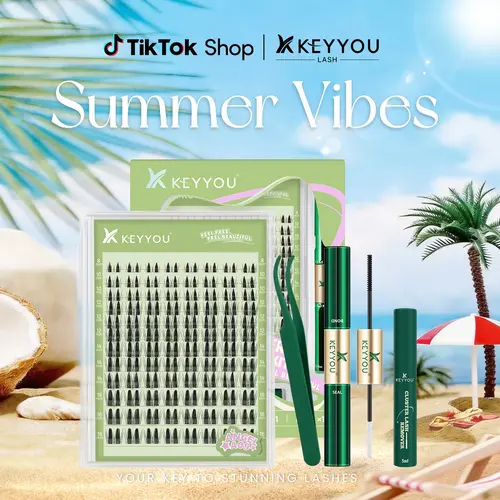 KEYYOU Special Offer Item Invisible Band Waterproof Long-Lasting Lashes for Natural Voluminous Look Easy Application Ideal for Daily Wear and Special Occasions #sohochic