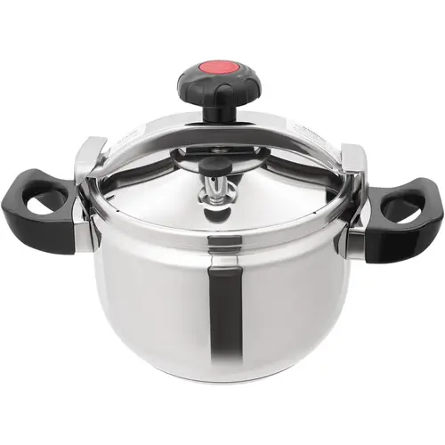 7.4 Qt Clamp-On Thermal Pressure Cooker & Canner - 201 Stainless Steel Corrosion-Resistant Family-Size Round Pot, Single Safety Valve, Compatible with Cooktop, Stovetop, Tabletop, Single Unit for Home Use
