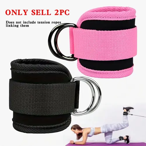 2 Counts Gym Ankle Straps, Leg and Hip Strength Training Straps, Sports Protective Fitness Accessories for Men and Women, Portable Ankle Covers for Gym, Outdoor and Home Workouts, Workout Band, Workout Gear, Workout Accessory