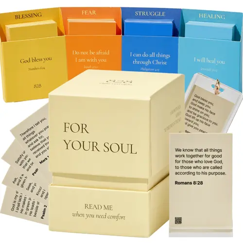 828 Verse Box Read Me When You Need Comfort – 108 Bible Verse Cards With 108 Complete Devotionals & Prayers, Thoughtful Christian Gift Set