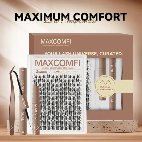 MaxComfi SELENE & APHRODITE Anime Cluster Lash Extensions - Gentle DIY False Lashes with Thin Band, Long-Lasting Waterproof Super Soft for Natural Airy Cute Look, Beauty Products, Cosmetic, Beginners,sunscreen, Acrylic Resin