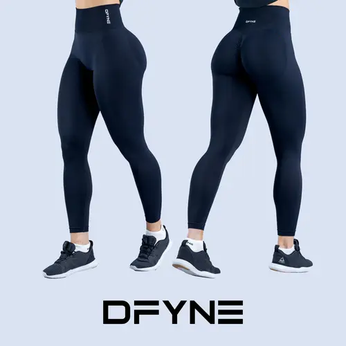 DFYNE Dynamic Leggings Women's High-Waisted Seamless Sculpting Leggings with Second-Skin Fit Ultra-Stretch Athletic Stretchable Gym Yoga Pants