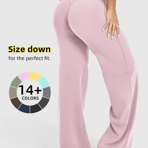 Women's High Waisted Elastic Wide Leg Pants, Loose Straight Fit, Perfect for Yoga and Pilates, Comfortable Daily Wear, Knitted Sports Pants, Comfy Athleisure Pants, Activewear Pants, Activewear Bottoms, Knit Athletic Pants