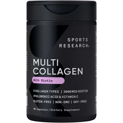 Sports Research® Collagen Peptides w/Biotin & Hyaluronic Acid, 90 Count