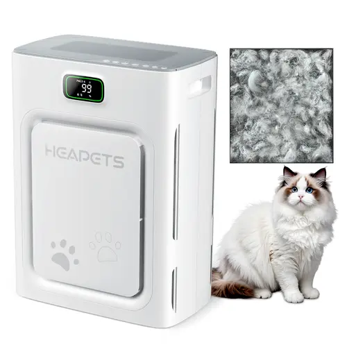 【Deals for you days】Heapets P358 Pet Purifier for Home Large Room (Up to 2500 sq ft), H13 HEPA Double-Sided Filter, Cleaner for Pet Hair, Dander, Odor, Allergens, PM2.5, with Quality Monitor, Auto Mode, 5 Speeds