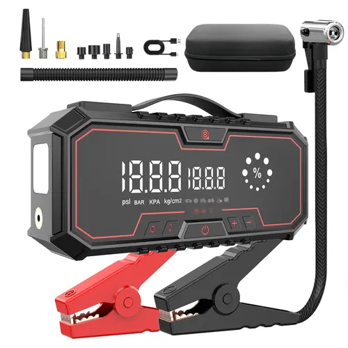 【KAPEEZI】2026ToolUpgradeHandheld 12V 18000mAh Batteries Car Jump Starter with 160 PSI Inflatable Tire Inflator, Portable Booster, LED Light & Power Bank, Car Tool Kit, Auto Accessories for Roadside Assistance & Daily Driving