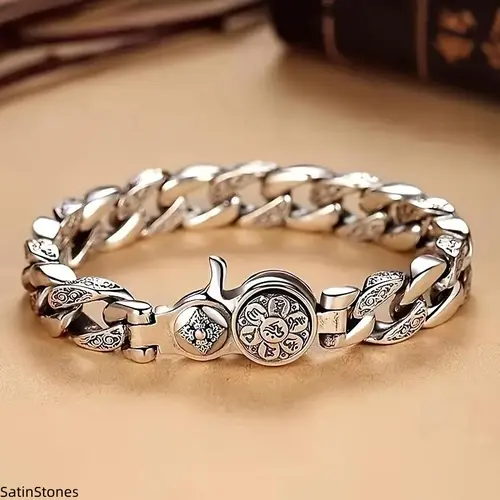 Women's S925 Silver-Plated Rotating Flower Design Bracelet - Fashion Costume Jewelry, Everyday Wear Accessory, Ideal Gift for Loved Ones, Accessories For Women