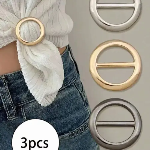 3-Piece Set Multifunctional Styling Metal Scarf Clips, Elegant Fashion Accessories for Shirts and Dresses, Suitable for Various Occasions, Cinch Clips