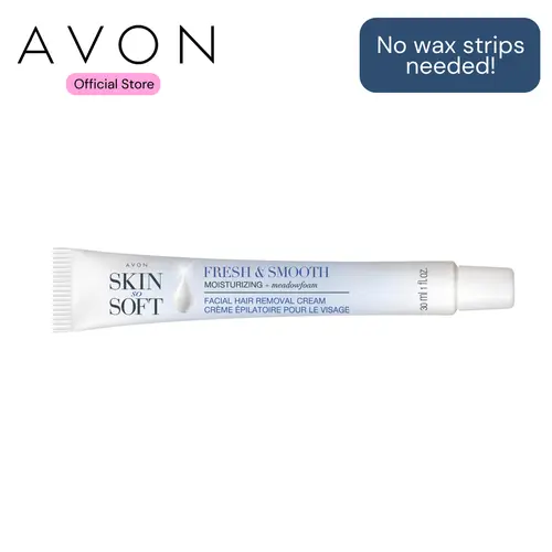 Skin So Soft Fresh & Smooth Facial Hair Removal Cream – Gentle Depilatory for Face, Upper Lip & Chin, Fast Peach Fuzz Remover, Unscented, Moisturizing with Meadowfoam Oil, Sensitive Skin, No Wax Strips