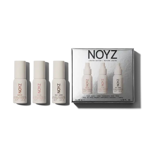 NOYZ Hair + Body Mist Gourmand Travel Trio - Limited Edition, 3 Best-Selling Scents, Only Human, 12:00, Unmute, 40ml Each, Perfect for Gifting & Travel