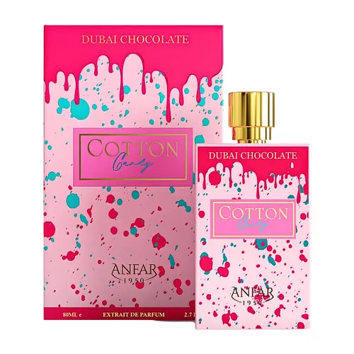 Anfar Unisex Cotton Candy Extrait De Parfum - Long-Lasting Sweet Gourmand Hit with Sugar, Caramel, Powdery Musk Dry, Marshmallow, Strawberry, Vanilla Notes, 2.7 fl oz Bottle, Youth Vibe, Cotton Candy Aura, Marshmallow Perfume