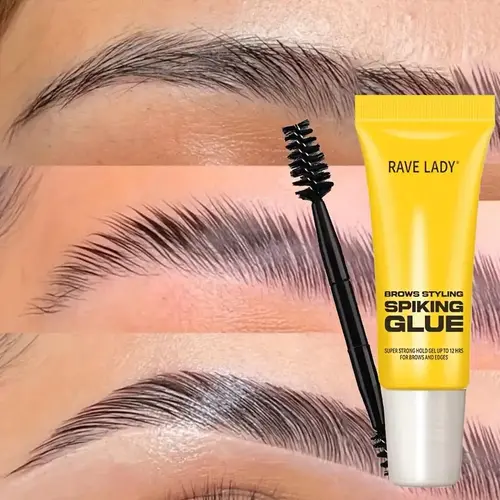 Eyebrow Styling Adhesive Tape Brush & 3D Brow Shaping Gel, Clear Eyebrow Gel, Waterproof & Sweat-Resistant, Transparent Gel for Natural Look, All Light Types