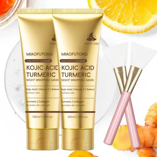 Kojic Acid Turmeric Overnight Facial Mask - Unisex Moisturizing Gel Mask, Rejuvenates, Brightens Skin, Intensive Comfort, Contains Neither Harsh Chemicals for Radiant Complexion