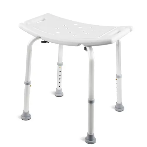 Medline Eco-Friendly Bariatric Shower Chair - Backless Bath Bench, 550 Lbs Weight Capacity, Durable Heavy-Duty Home Bathroom Equipment Supply, Modern White