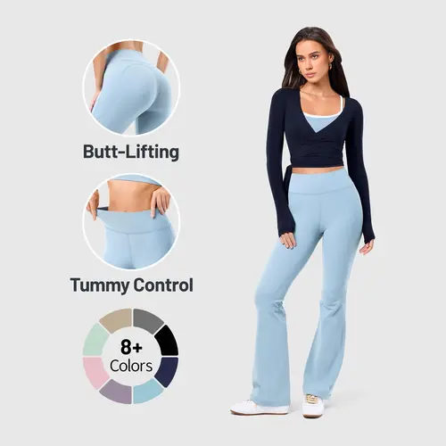 【Limited-time offer】Inno Mint Women's High Waisted Flared Leggings - Body Contouring, Tummy Control, Butt Lifting, Stretchy Activewear with Body Shaping for Workout Outfit Inspo, Activewear Finds