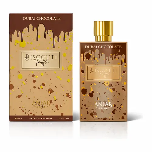 Anfar Biscotti Truffle Eau De Parfum (EDP) - Limited Edition Unisex Distinctive Fragrance, Biscotti and Truffle Blend, Gourmand Dubai Chocolate & Musk Notes, 2.7 fl oz (80ml), Luxurious Youth Signature Scent, Everyday Wear Bottle