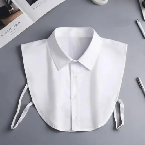 Women's Fashion Detachable Pointed Collar, Back Tie Design, Versatile Decorative Collar with Polyester Fabric, Accessories