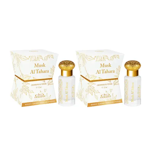 Nabeel Musk Al Tahara Multi-Pack Pure Concentrated Oil, Unisex Everyday Wear Body & Massage Oil, 12 ML White Musk - Floral & Vanilla Blend Fragrance
