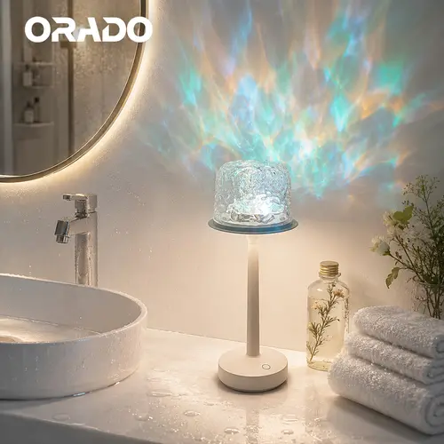 ORADO Unisex Aurora Ambient LED Table Lamp - IP64 Waterproof, 16 Colors, Romantic After Dark Glow, Easy Controller, 5in x 12.6in Compact Size for Small Desks, Book Light for Aesthetic Room Decor, Lights for Bedroom, Table Lamps