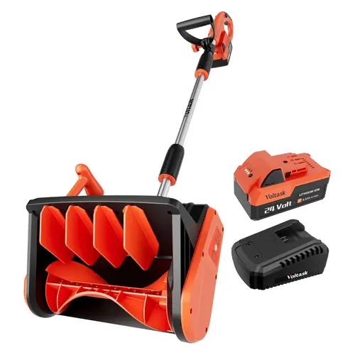 Snow Shovel 24&48V 13&16Inch 4-Ah Battery Snow Blower with Directional Plate Adjustable Front Handle Quick Charger Included,techvibes