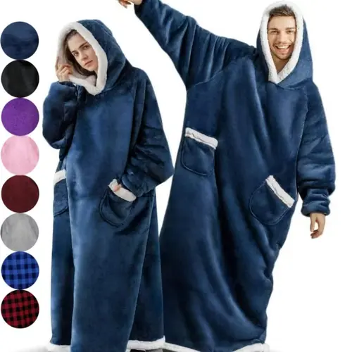 Large Oversized Christmas Gift Flannel Blanket Hoodie, Soft Warm Comfortable One-Piece Design, Ideal for Adults and Teens, Winter Home Wear