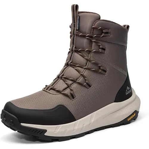 【Fall Deals】NORTIV 8 Men's Wide Width Mid Winter Snow Boots - 1 Pair, 200g 3M Thinsulate Insulated Waterproof Walking Shoes, Plush Inner, Closed Heel & Tongue, Rubber Sole Slip-Resistant, Lightweight EVA Cushioning Outdoor Gear Built for Snowy Hikes