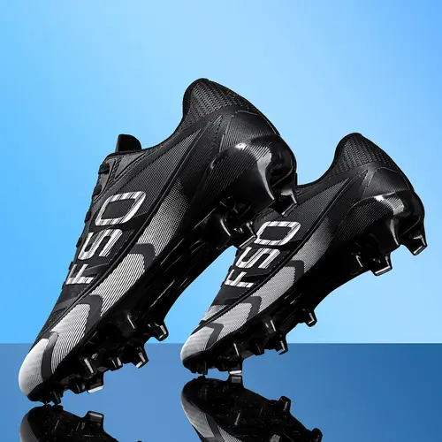 Men's Long Stud Soccer Shoes Fg Ag, Soccer Cleats, Football Boots, Sports Football Shoes, Breathable Anti-Slip Wear-Resistant, Blue Color, Professional Natural Grass Use All Seasons