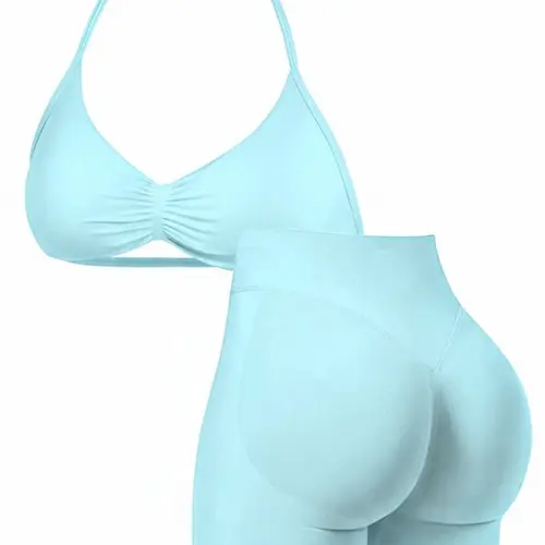 New Women's Tank Top & High-Waist Tight-Fitting Short Yoga Set, Sports Activewear Set, Fitness Sportswear Set for Running and Gym Fitness Clothing