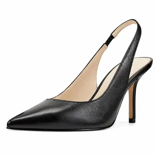 Coutgo Womens Slingback Pointed Toe Stiletto Pumps Slip-on High Heels Office Lady Sandals Party Prom Dress Shoes
