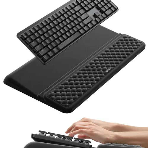 Vaydeer Ergonomic Keyboard Stand with Wrist Rest - Wobble-Free Base Riser Holder Lifter Tray, Soft Memory Foam Desk Cushion, Gaming & Office Accessories for Work, Girly Desk Accent