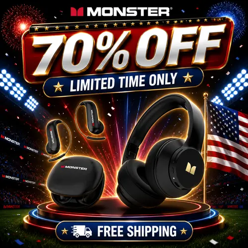Monster Bluetooth Headphones Set – Includes Over-Ear Wireless Headphones and Ear Buds Ear-Hook Earphones, Deep Bass, Clear Sound, Noise Cancelling Mic, Noise Isolation, Waterproof, 165H Playtime, Ideal for Travel, Work -SummerWins-DealsForYouDays