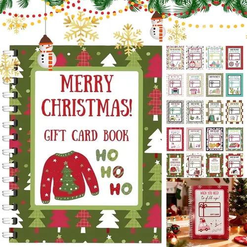 Gift Card Book,5x7 Color Spiral-Bound Book,Christma Gift Cards Books Holder, DIY Personalized Xmas Gifts for Family, Friends, Students