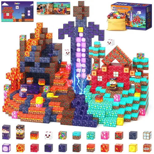 150PCS BPA-Free ABS Magnet Building Cubes Sturdy Set, Unisex Montessori STEM Creative DIY Assembly Kit with Drawstring Bag, Cool Gifts for Kids Classic Christmas Toy