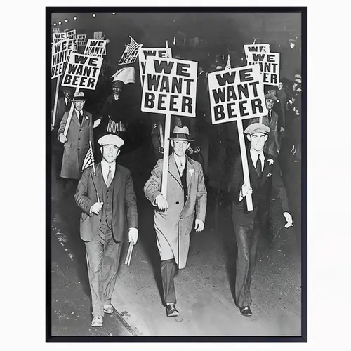 Vintage Prohibition Beer Poster - Artistic Unique Room Decor for Home, Bar - Funny Saying Retro Print, Gift Option, Various Sizes, Room Decorations, Bar Art Frame-Style Artwork, Bedroom Decor